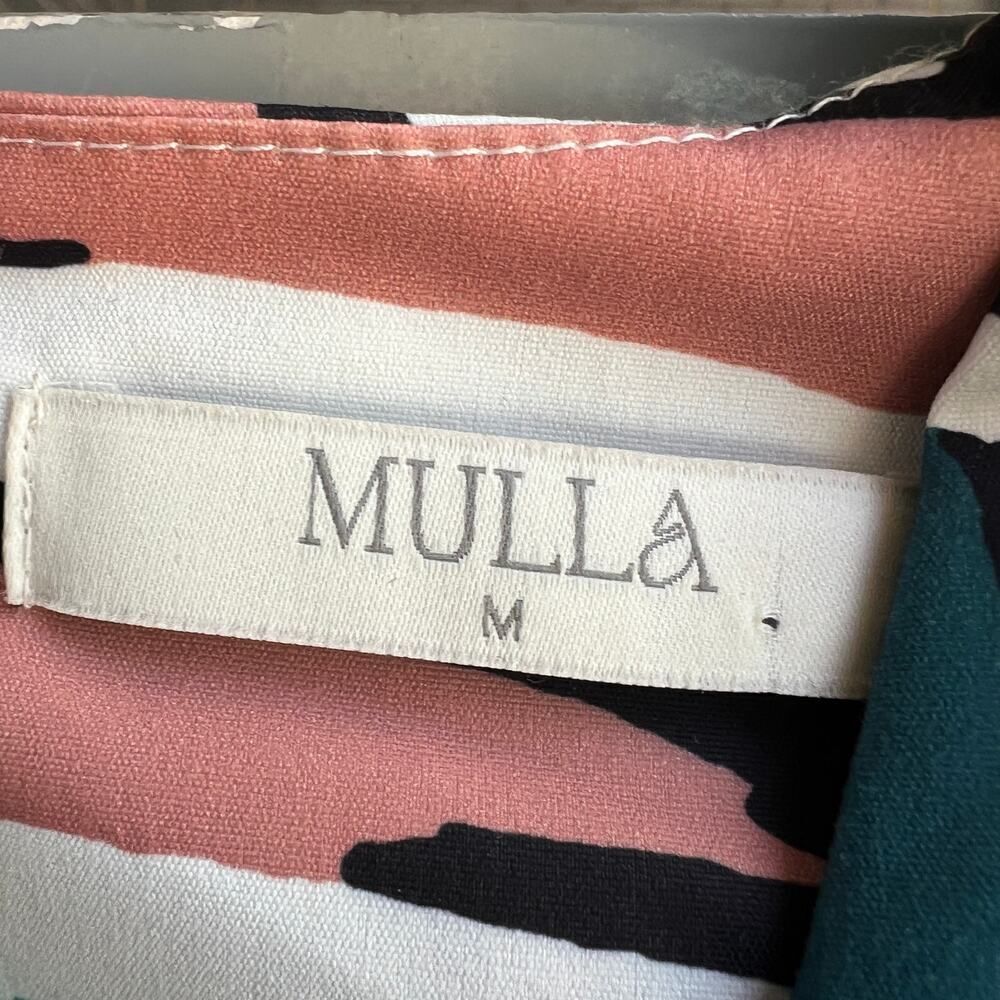 Mulla Multicolor Retro Abstract Geometric Puff Sleeve Romper Size M - Picture 6 of 7